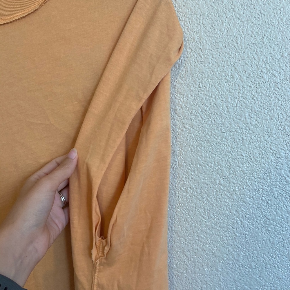 Free People All Day Orange Short Sleeve Tunic T-Shirt - Picture 4 of 7